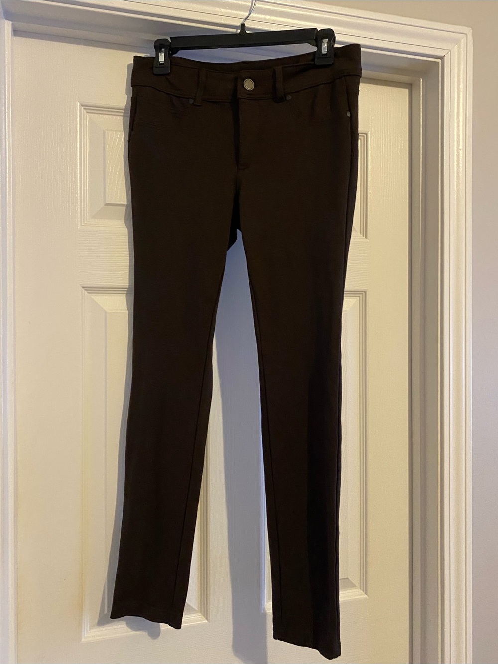 new directions Slim Straight Brown Stretch Pants